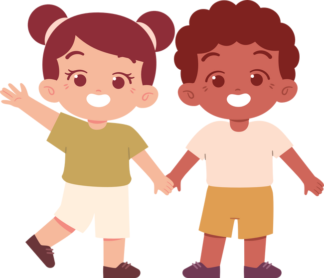 Kid holding hand together